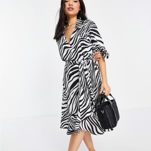 Topshop Petite zebra print shirt dress